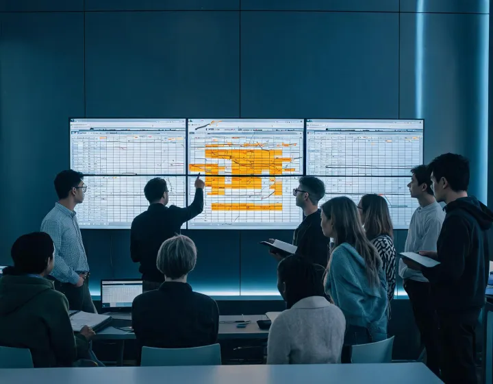 Revenue operations research team reviewing an evidence ledger
