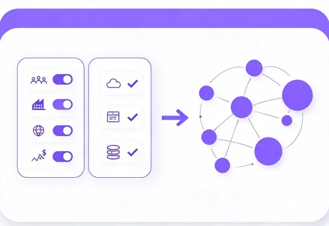 Firmographic and technographic filters feeding an account graph