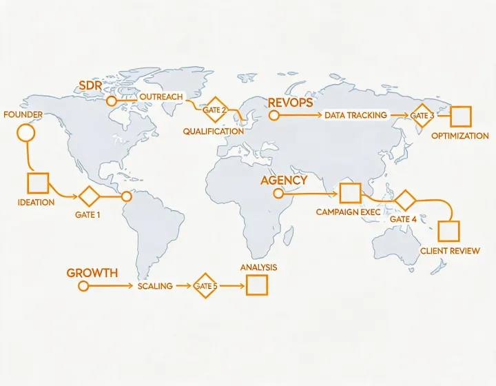 Global AI prospecting workflow map by revenue use case